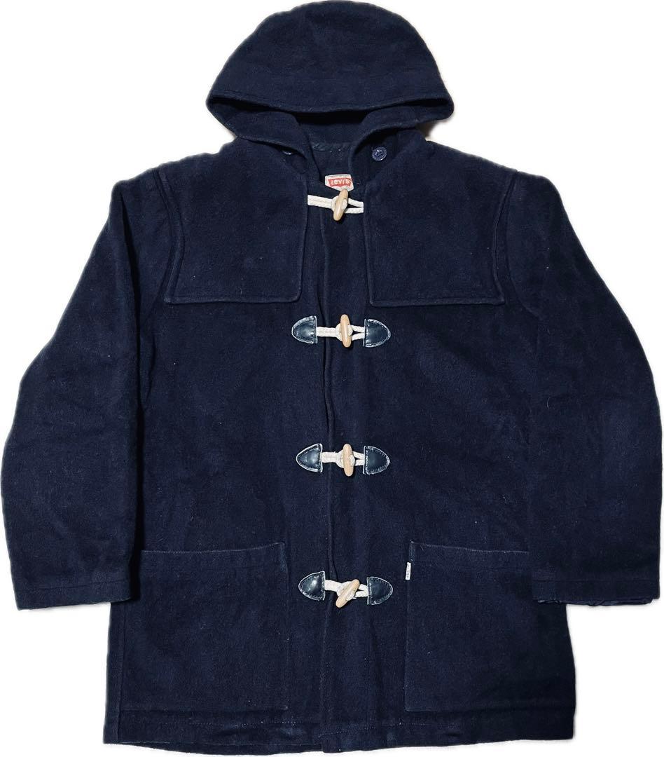 【美品、80s、イタリア製】リーバイス　ダッフルコート　ネイビー　紺　38 L