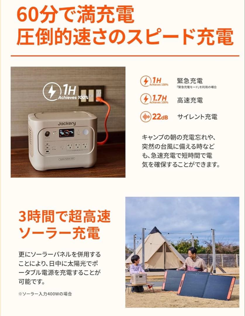 【新品・未使用】Jackery ポータブル電源 1000 NEW サンドゴールド