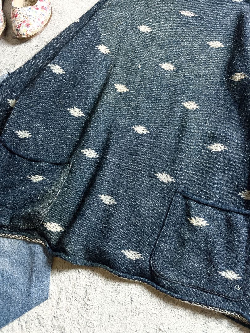 【45R】45rpm ジャカードの908馬比古 総柄 インディゴスウェット 4