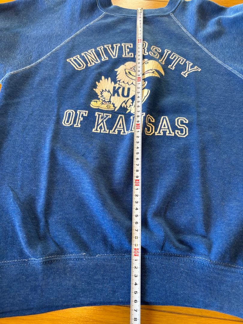 70s ヴィンテージスウェット カラーフロッキー カンザス大学 ビンスエ