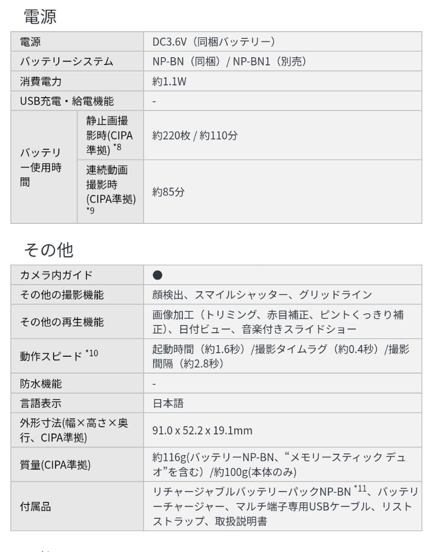 SONY Cyber-shot16.1dsc-w630 電池 充電器 ケース付属
