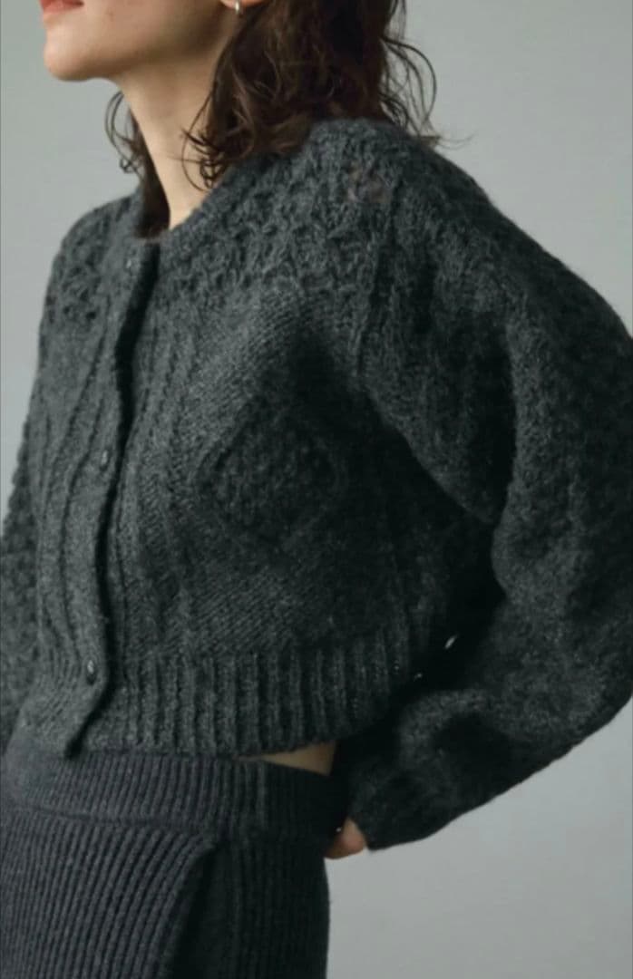 新品未使用 anuke Cable Knit Cardigan チャコールグレー