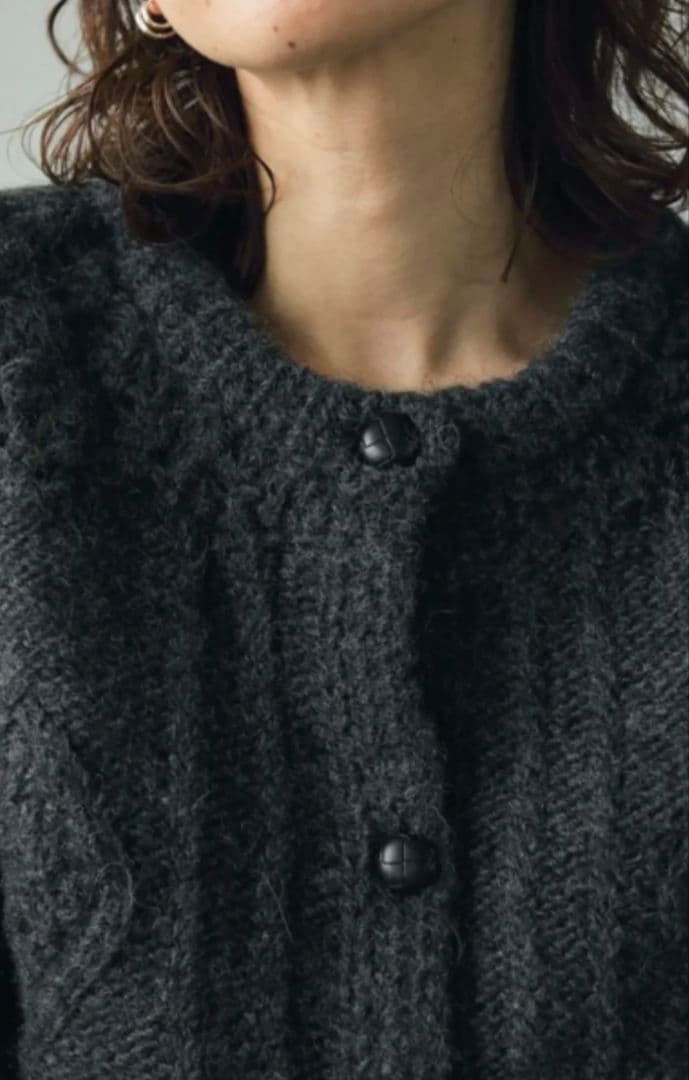 新品未使用 anuke Cable Knit Cardigan チャコールグレー