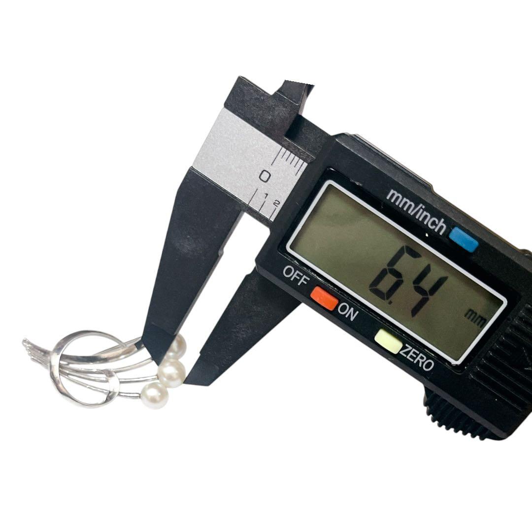 【極美品】MIKIMOTO パールブローチ あこや真珠 3珠 刻印あり