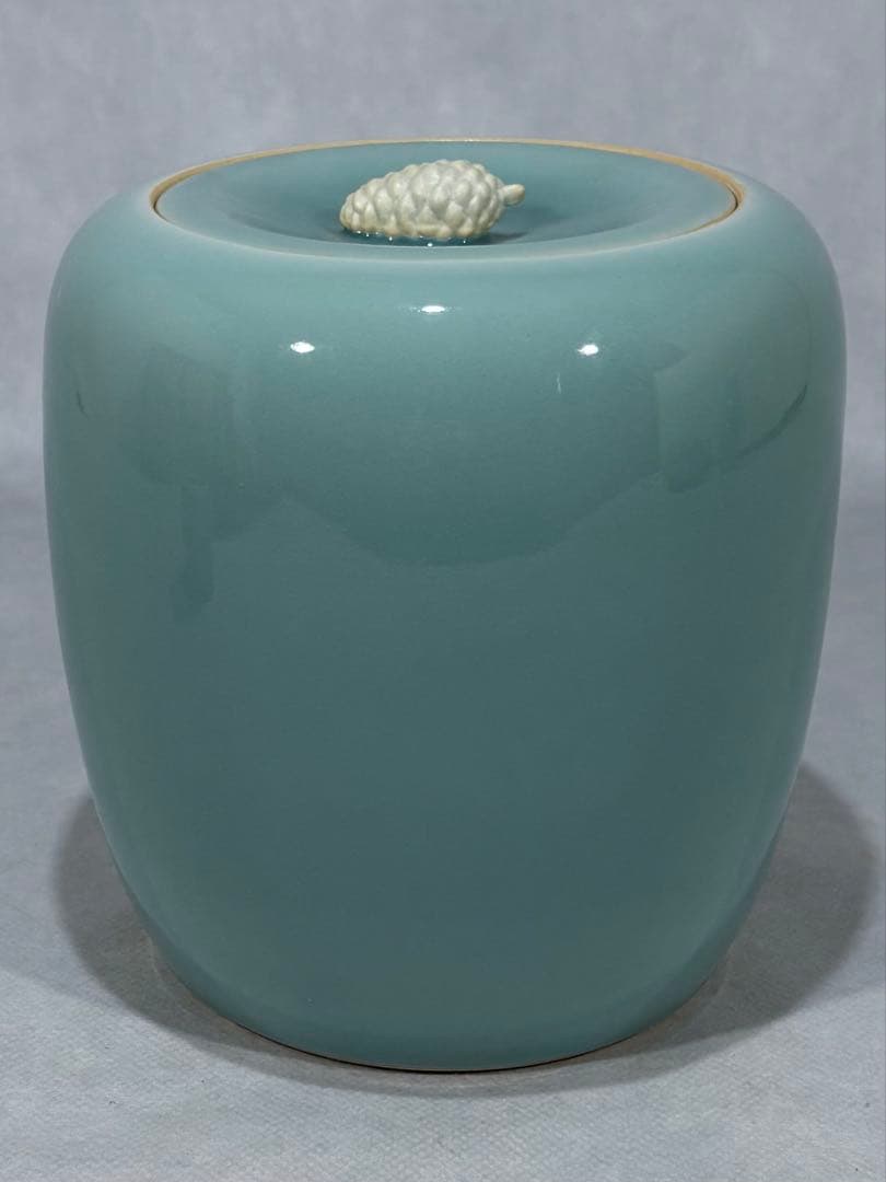 鍋島焼　小笠原長春造　青磁皆具　美品　共箱　茶道具　送料込