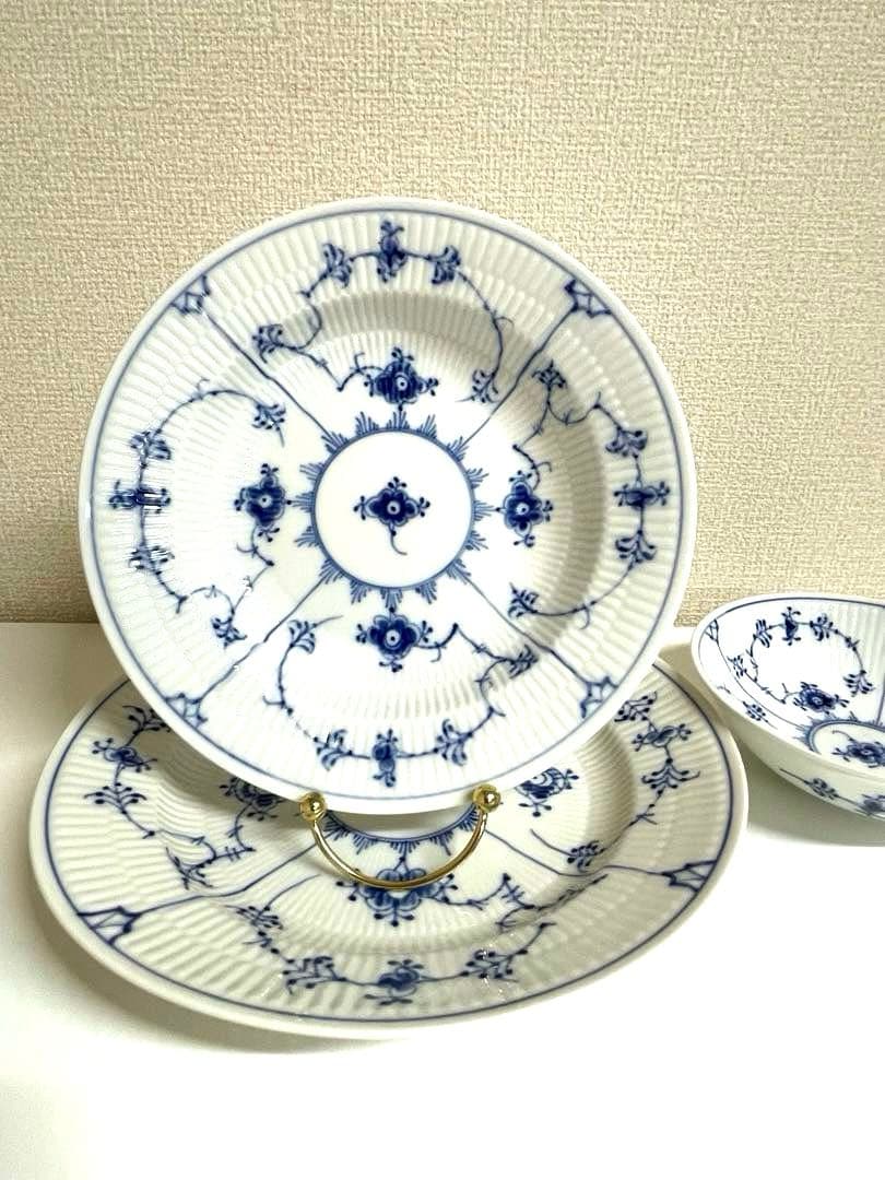 【美品3セット】ロイヤルコペンハーゲン ブルーフルーテッド プレイン3セットx2