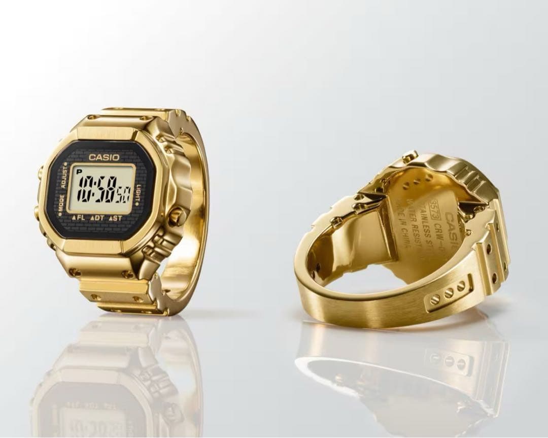 プレゼント用　CASIO リングウォッチ ゴールド CRW-001G-9JR