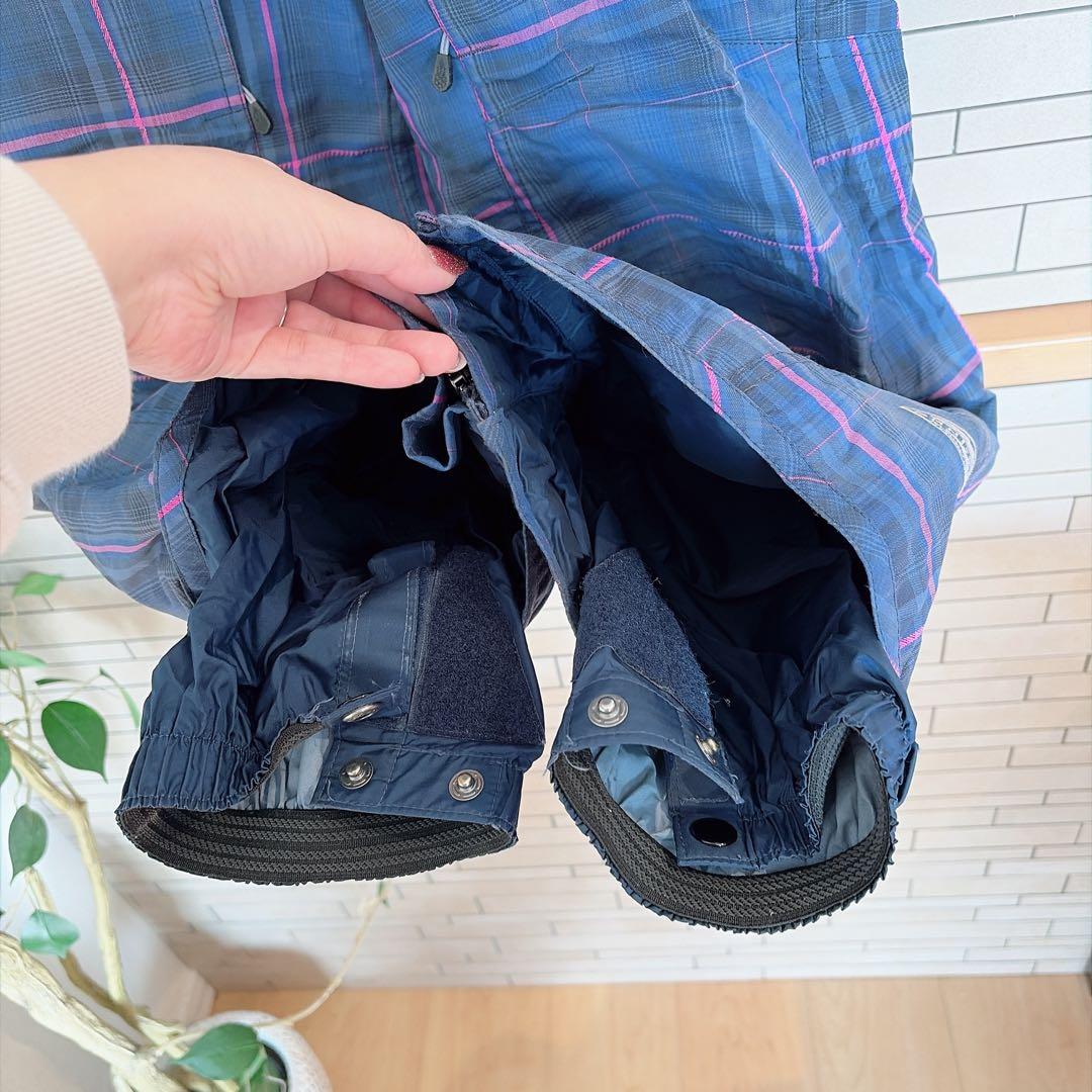 コロンビア スノーウェア S ピンク チェック 上下セットアップ オムニテック