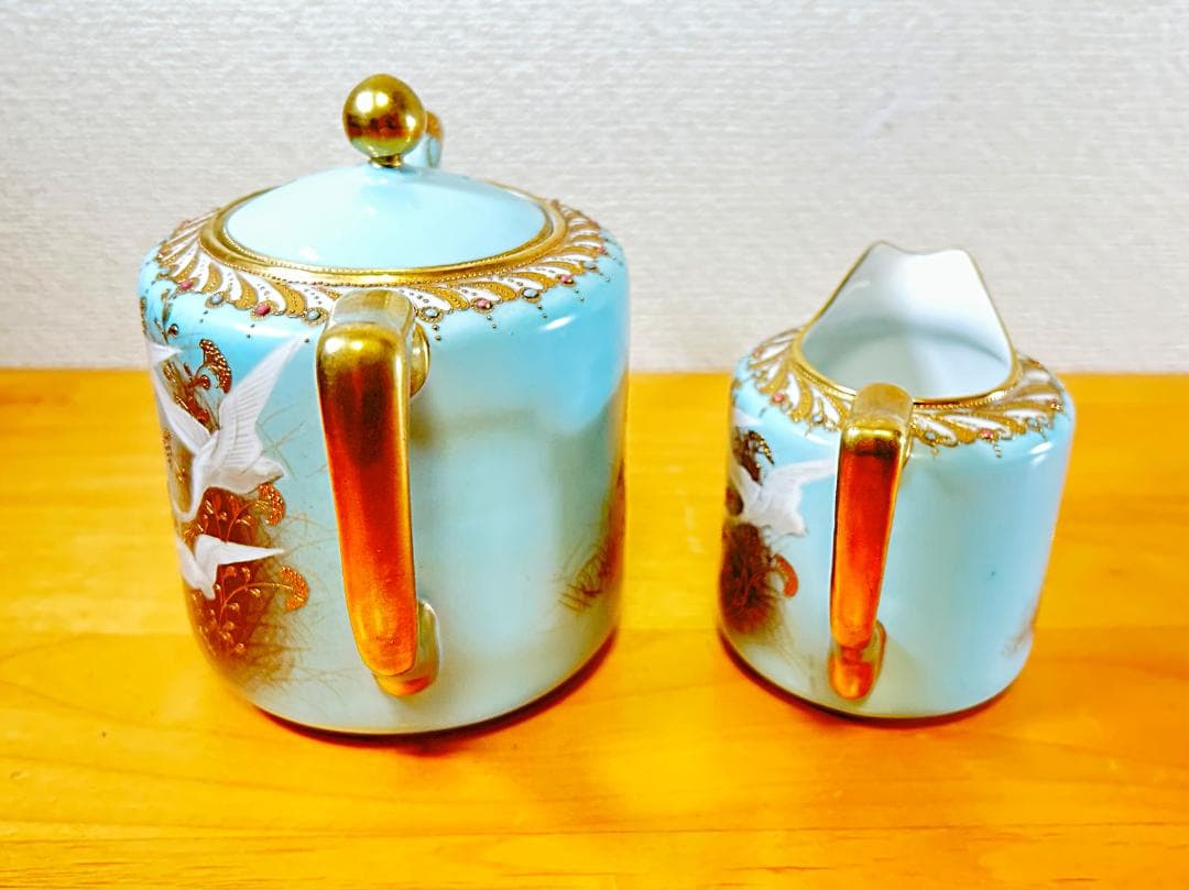 オールドノリタケ フライングスワン カップ ソーサー 5客 ポット クリーマー