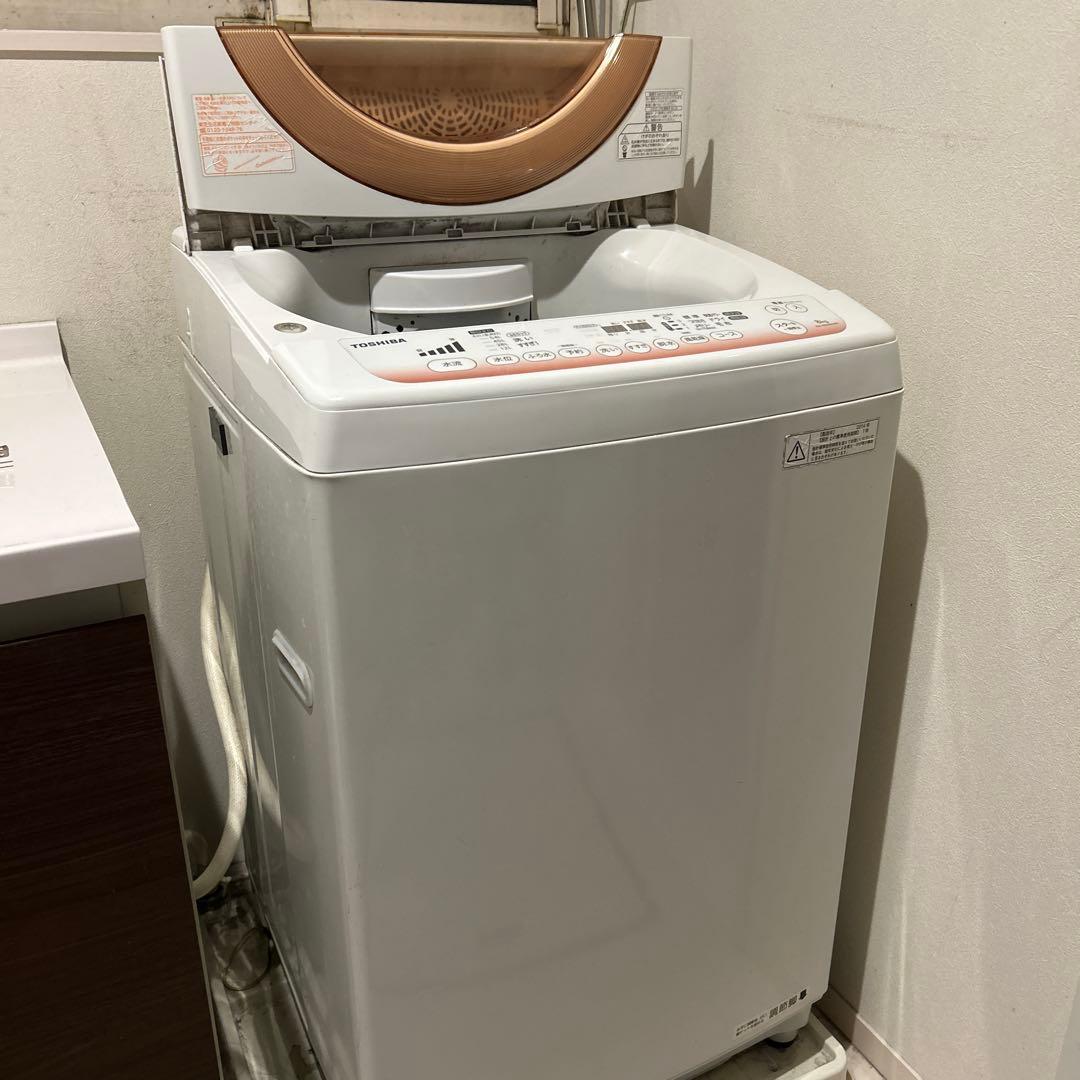 洗濯機 TOSHIBA 8kg ピンク 乾燥機能付き 槽洗浄