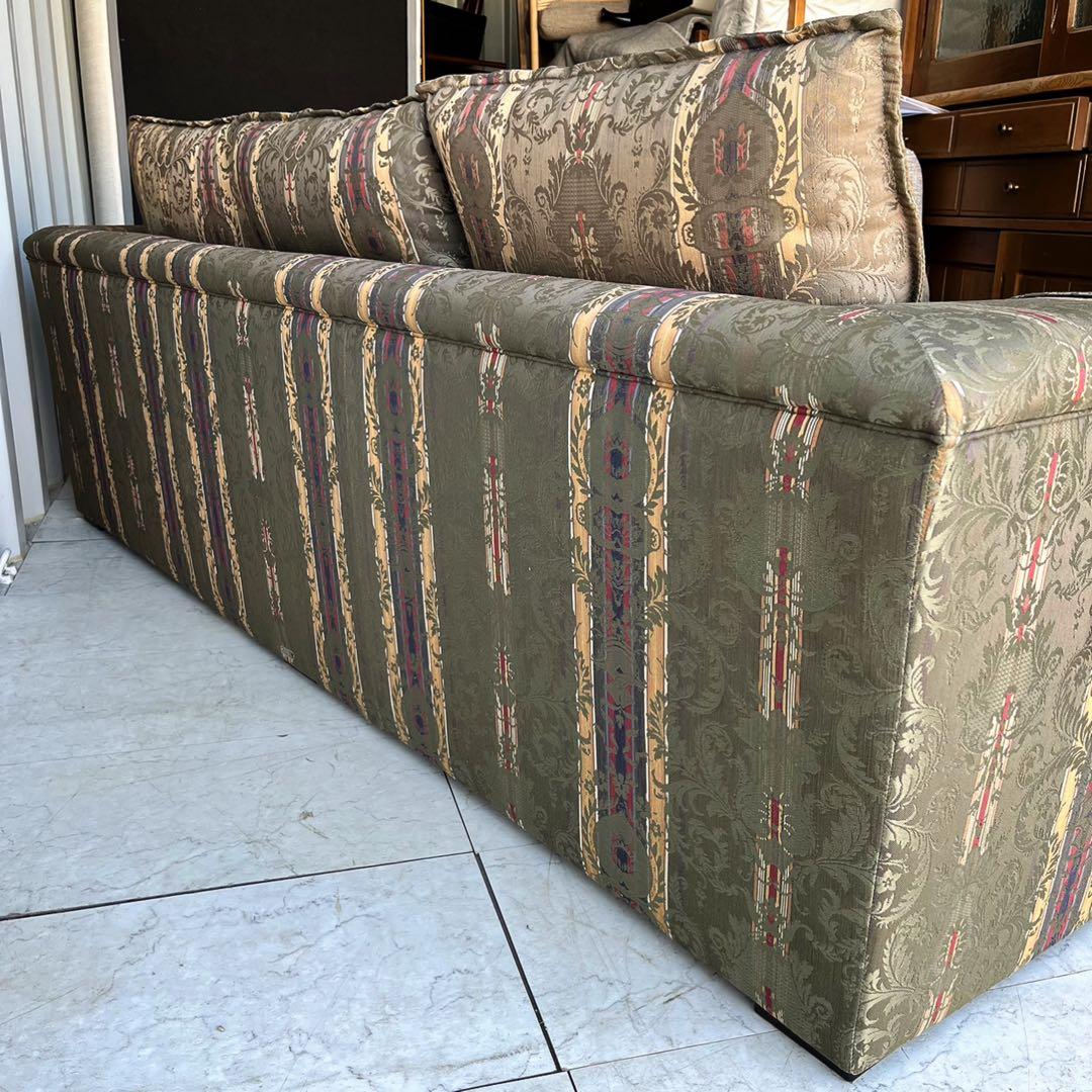 取付無料！マルニ地中海ロイヤル ロベール 高級グリーンファブリック3Pソファ✨