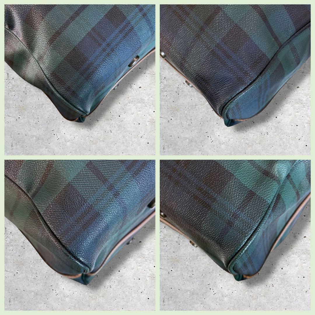 ポロラルフローレン 2way ボストンバッグ ショルダー チェック柄 PVC