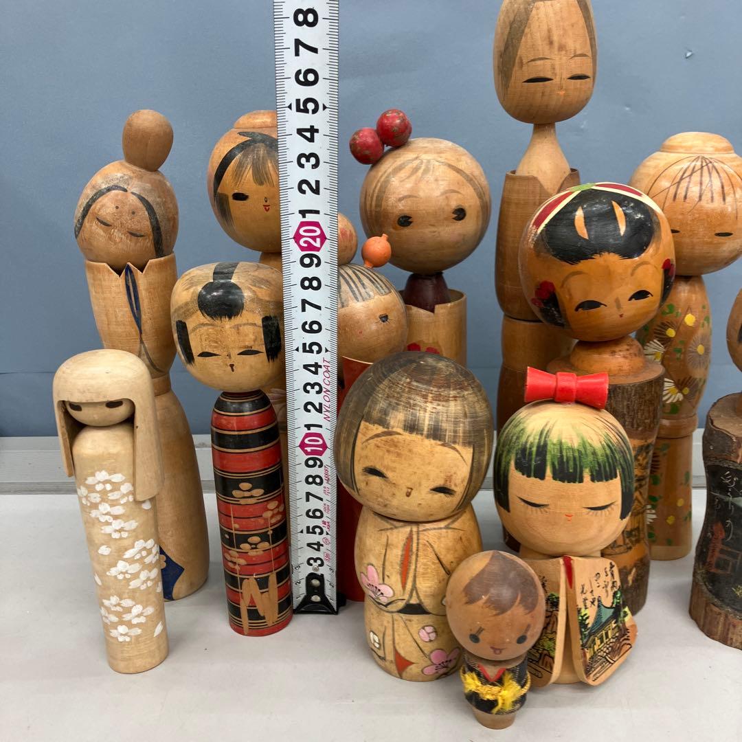 D-3 創作こけし まとめ売り 14体セット 伝統工芸品 郷土玩具 昭和レトロ