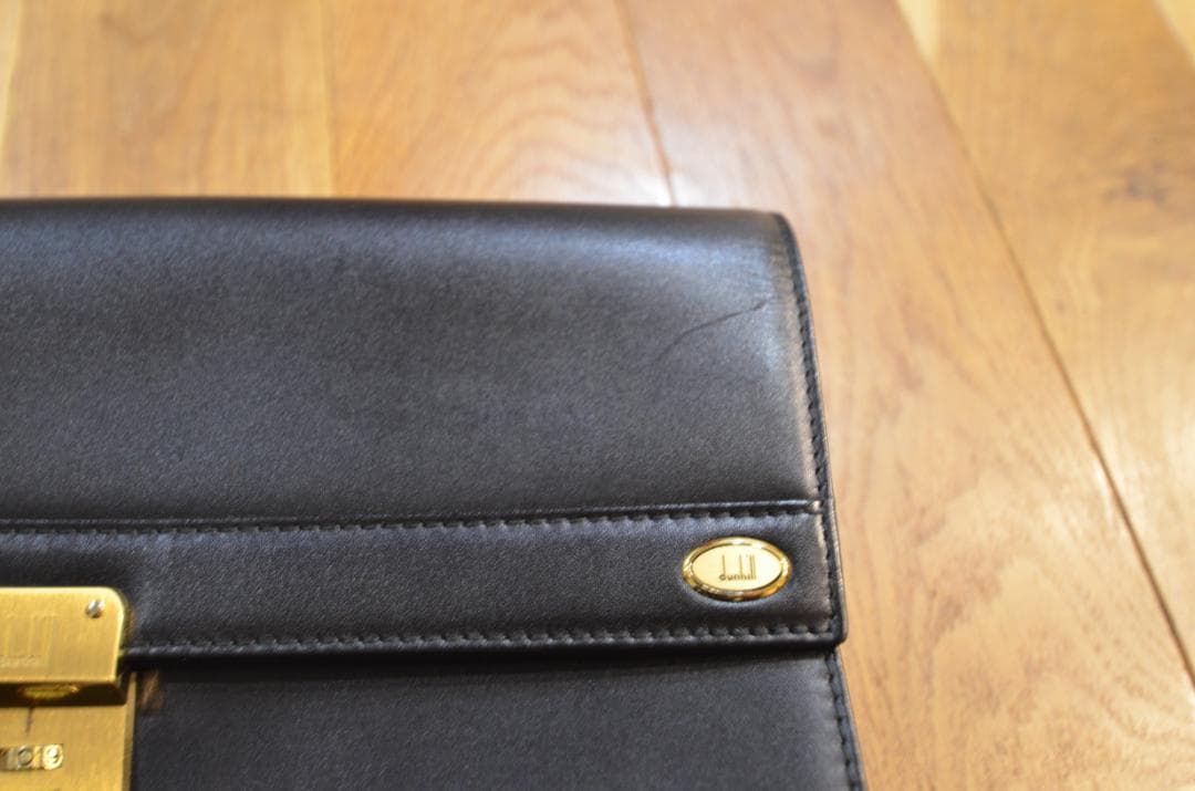 美品 dunhill ダンヒル セカンドバッグ クラッチバッグ ゴールド 金具