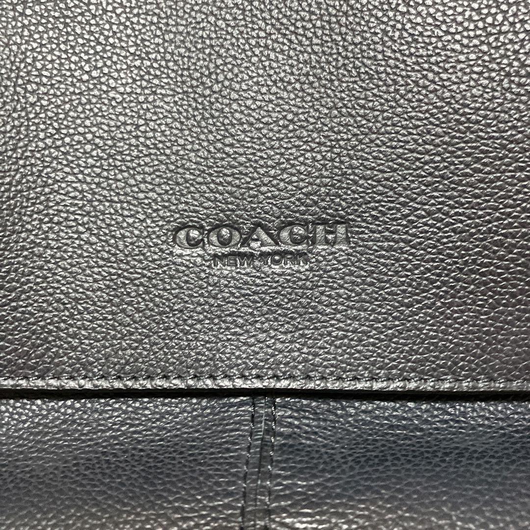 COACH ネイビーレザー ショルダーバッグ 美品 メンズ 斜め掛け