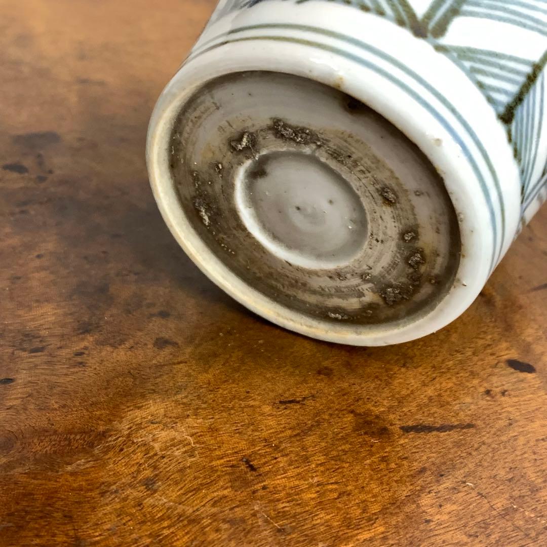 蕎麦猪口 2点 染付 矢羽根文 幾何学模様 江戸 時代 小鉢 アンティーク B②