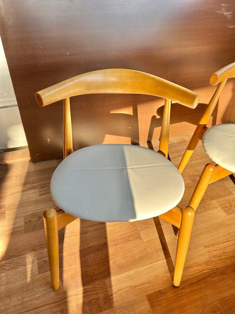 723 北欧風 ダイニングチェア 2脚セット ナチュラル 木製 おしゃれ　モダン