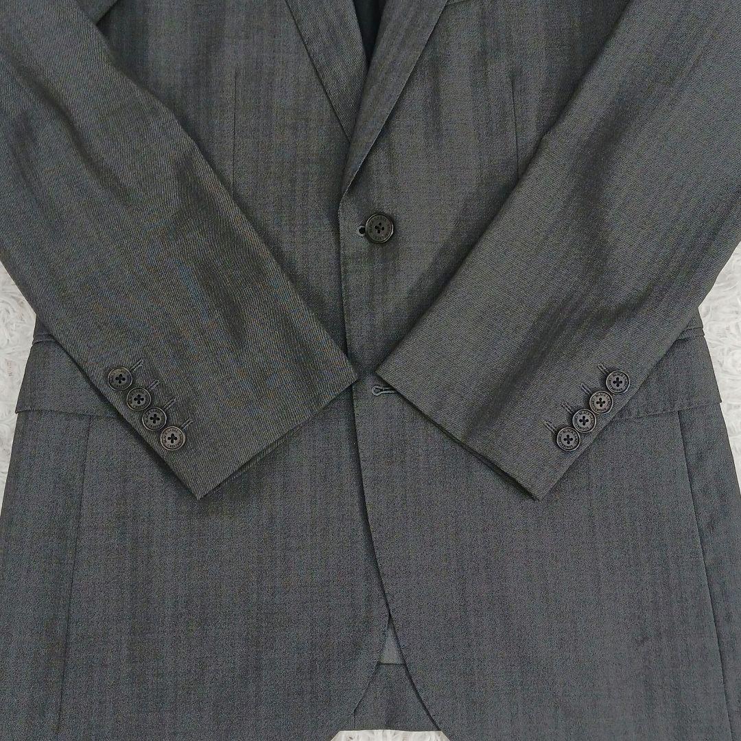 ブラックレーベル　スーツ　日本製　グレー　シャドーストライプ　サイズ36R