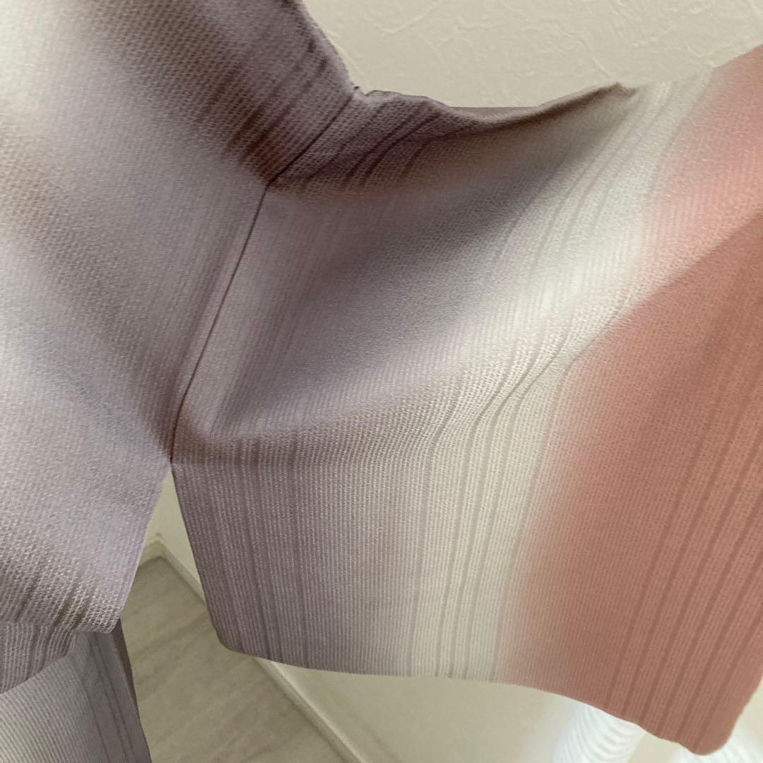 訪問着　吉祥花文　グラデーション　ピンクグレー　金彩トールサイズ　L からL L