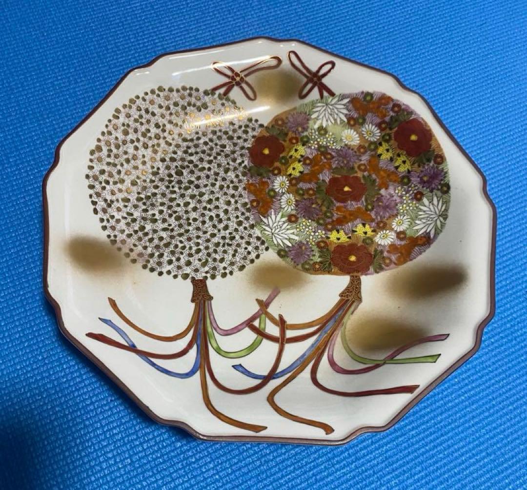 九谷焼　花詰　飾り皿　30㎝