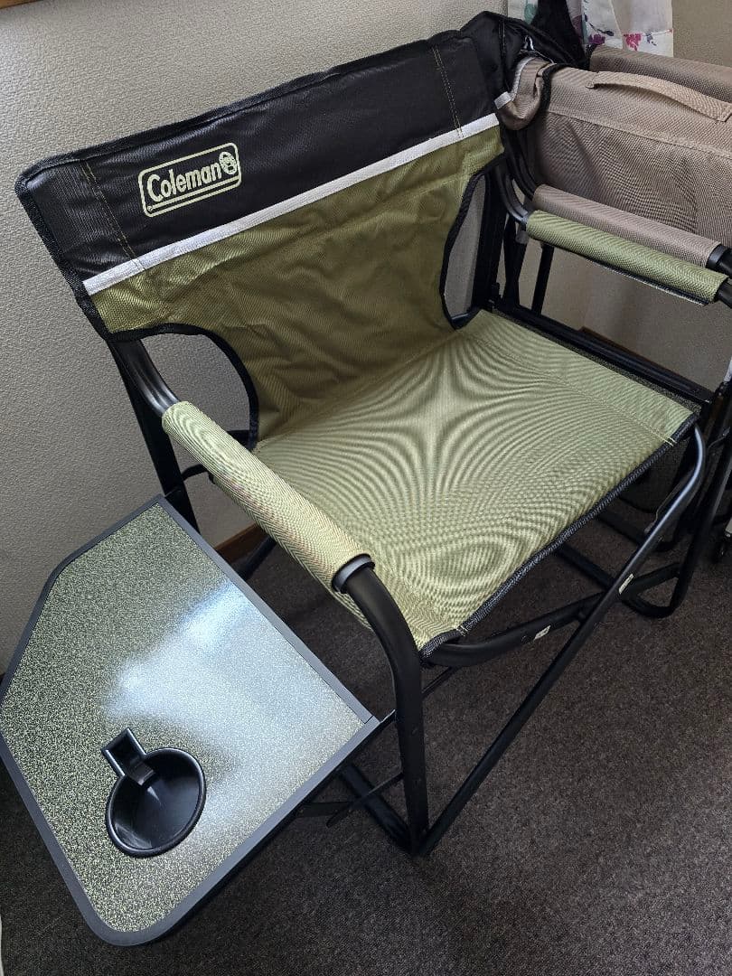【送料無料】２脚 コールマン キャンプ椅子 サイドテーブル付き