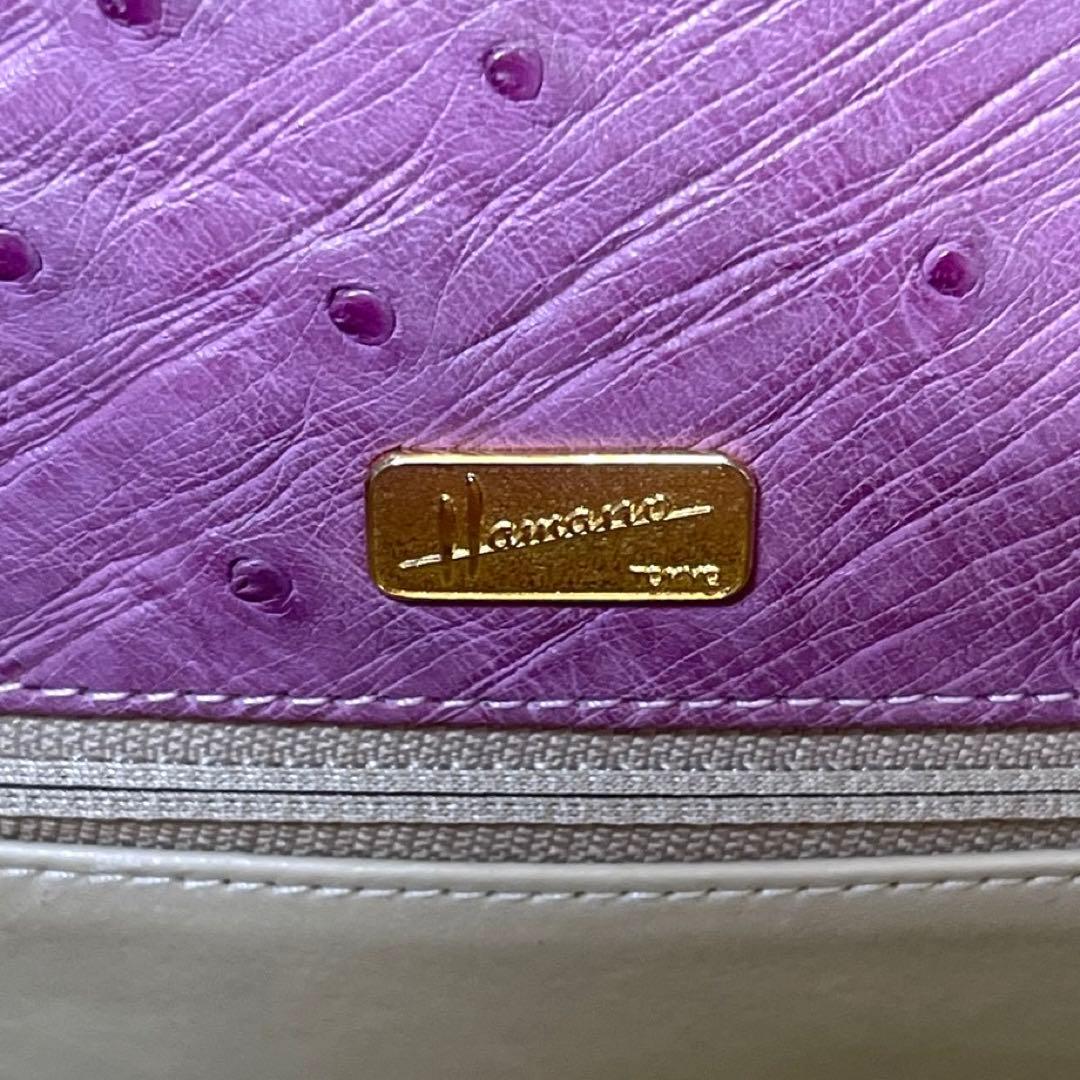 専用品HAMANO 濱野皮革工藝 オーストリッチ ダスティピンク ハンドバッグ