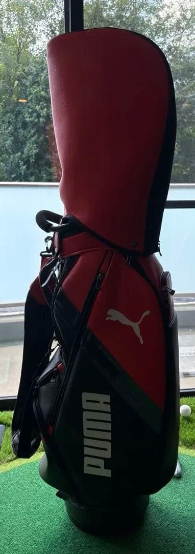 PUMA キャディバッグ 赤　黒 フード付き