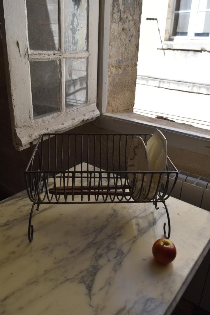 フランスアンティーク　アイアン　ディシュラック　美品　鉄　古道具