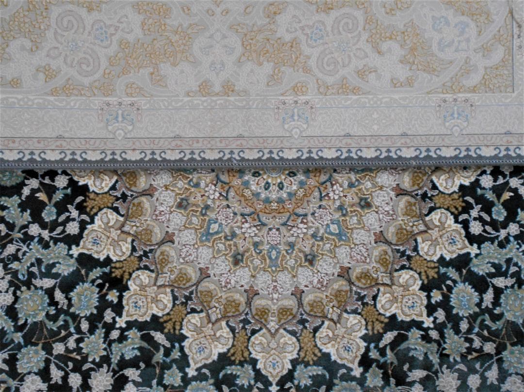 立体柄、144万ノット！本場イラン産 絨毯！70×120cm‐50001