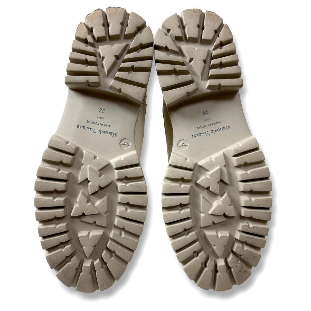 MANOVIE TOSCANE サイドゴアブーツ 38 チェルシーブーツ 白