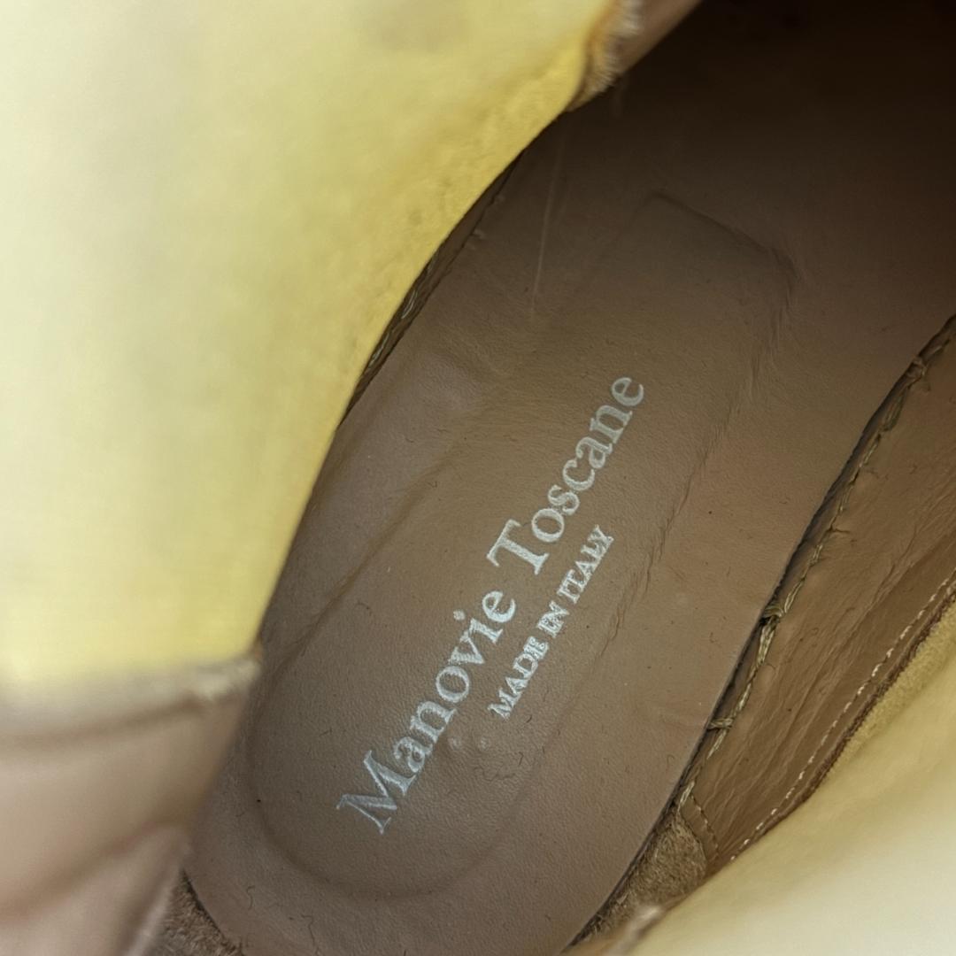 MANOVIE TOSCANE サイドゴアブーツ 38 チェルシーブーツ 白