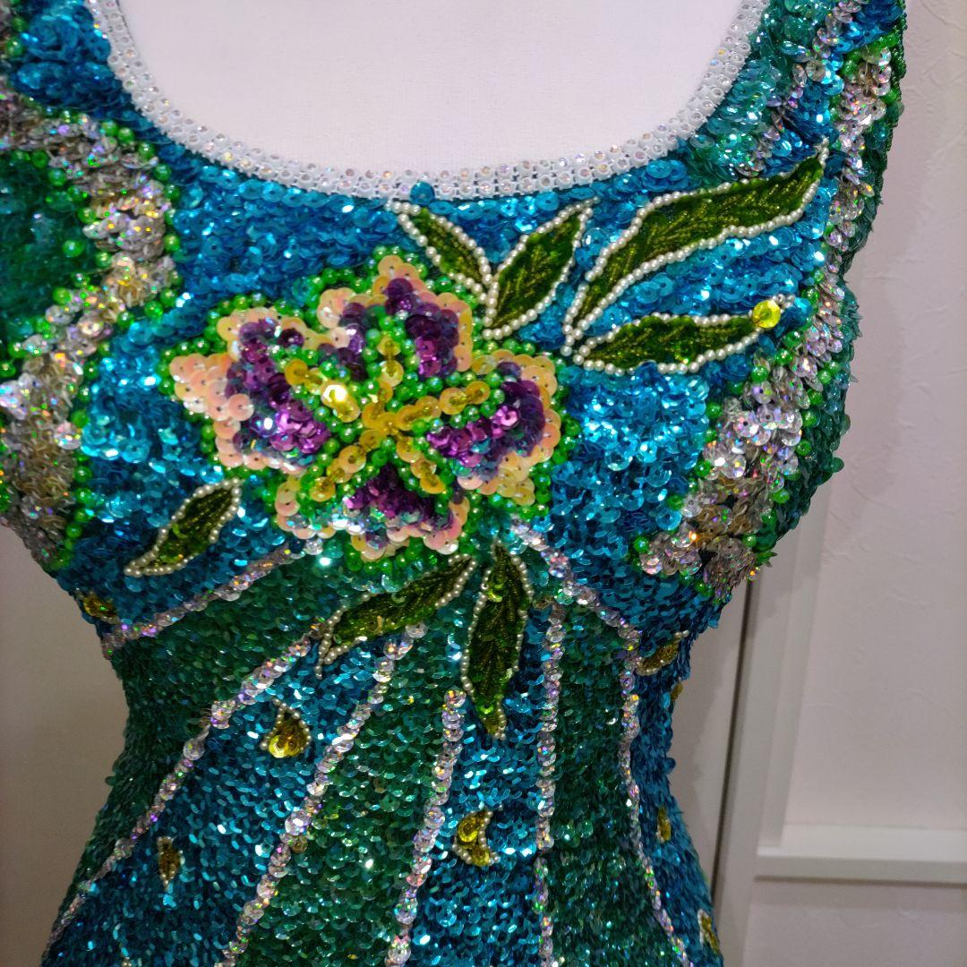 超豪華な総スパンコール　マーメイド　ロングドレス　発送会　イベント　ダンス