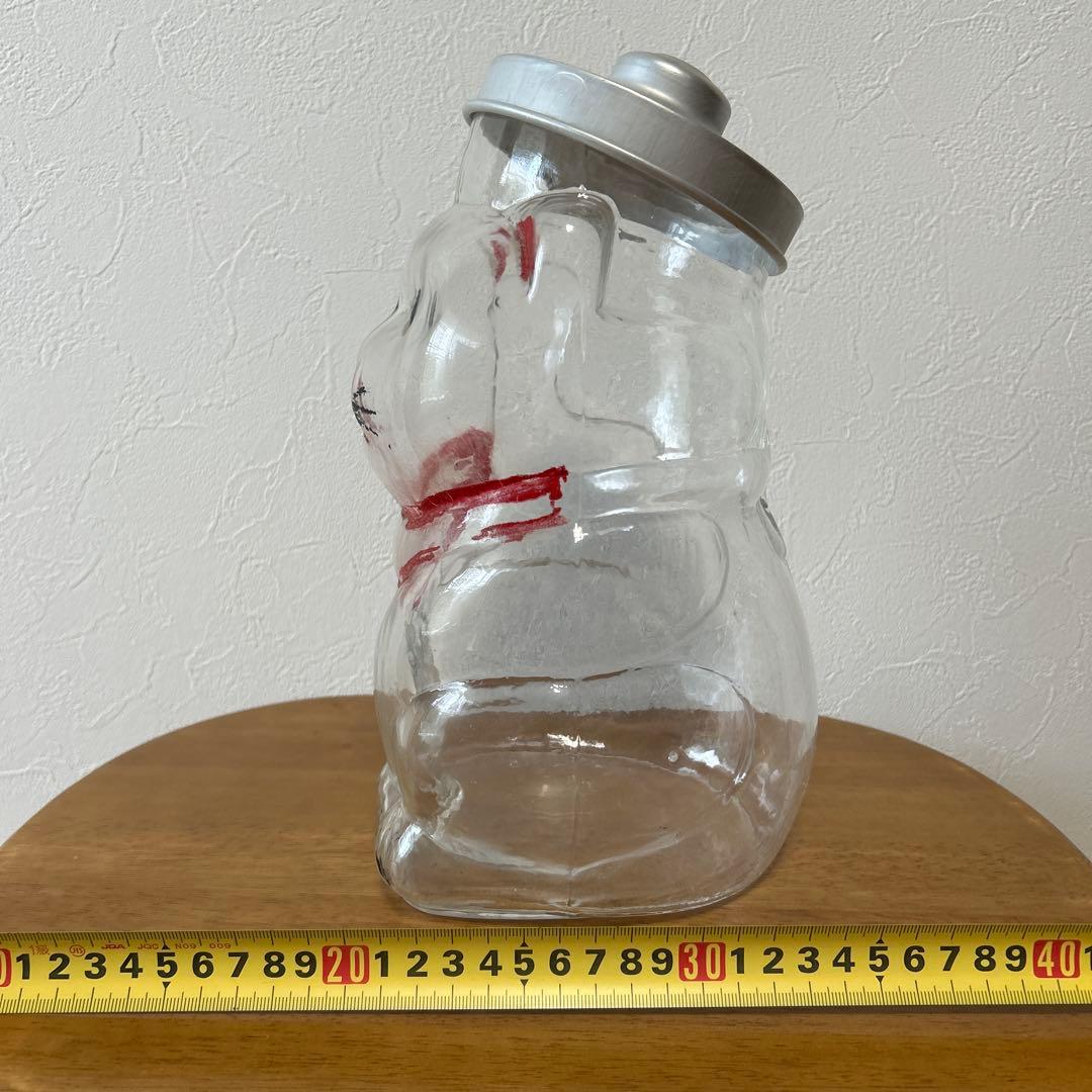 ガラス招き猫　菓子瓶　昭和レトロ 状態良品