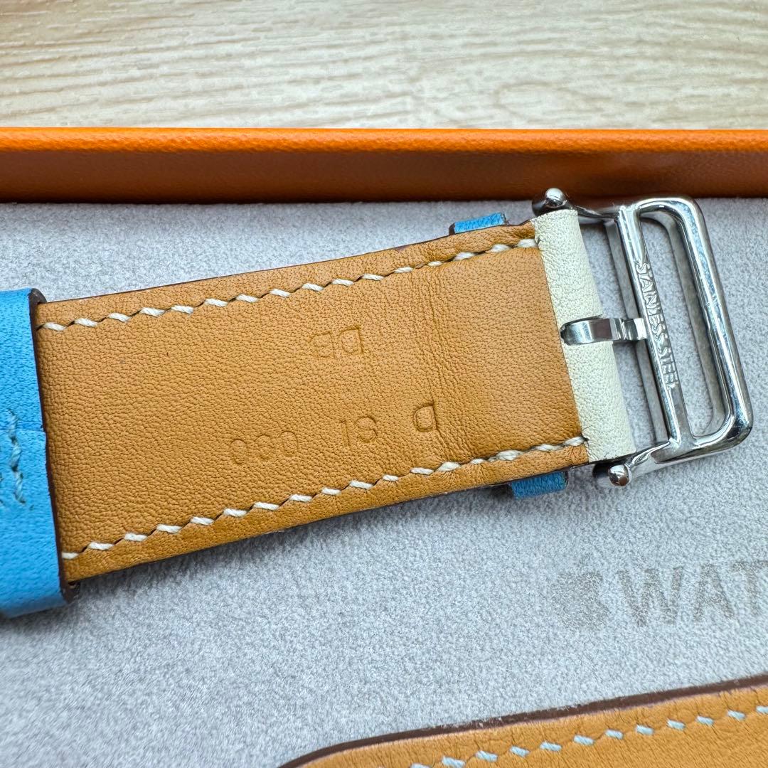 2459 Apple Watch エルメス　ブルーラン　ホワイト　HERMES