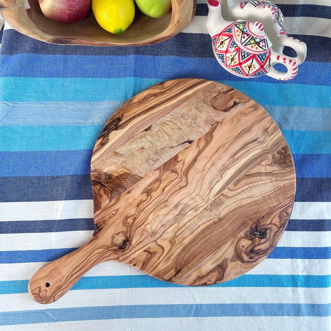 オリーブの木　ピザボード　つぎはぎの人生　約φ32.5cm