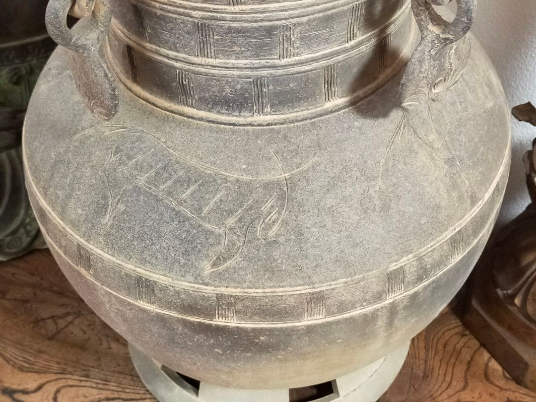 ♥値下げ！　新羅　土器　四耳　壺　レプリカ　骨董　古玩　出土　発掘品