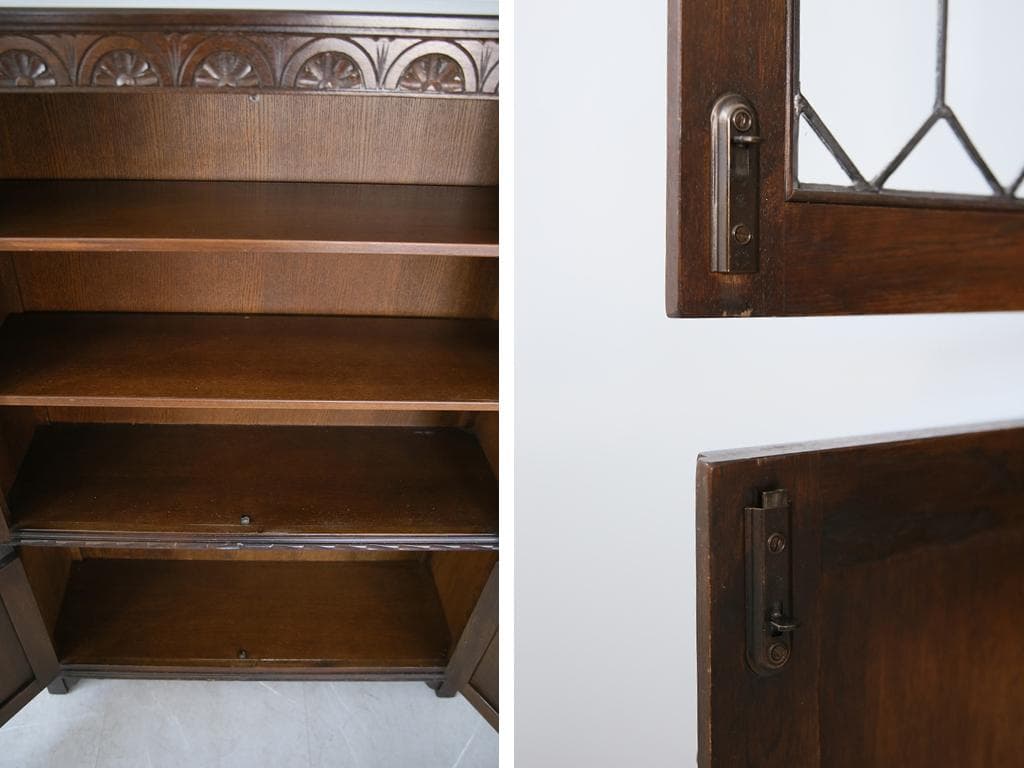 英国アンティークJC社製キャビネット/ディスプレイ棚/本棚/飾り棚(92-20)