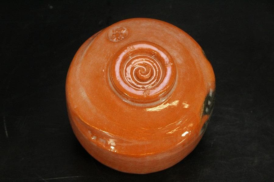 茶道具 楽焼 赤茶碗 昭楽造 栞 共布 共箱 未使用(メ1805)