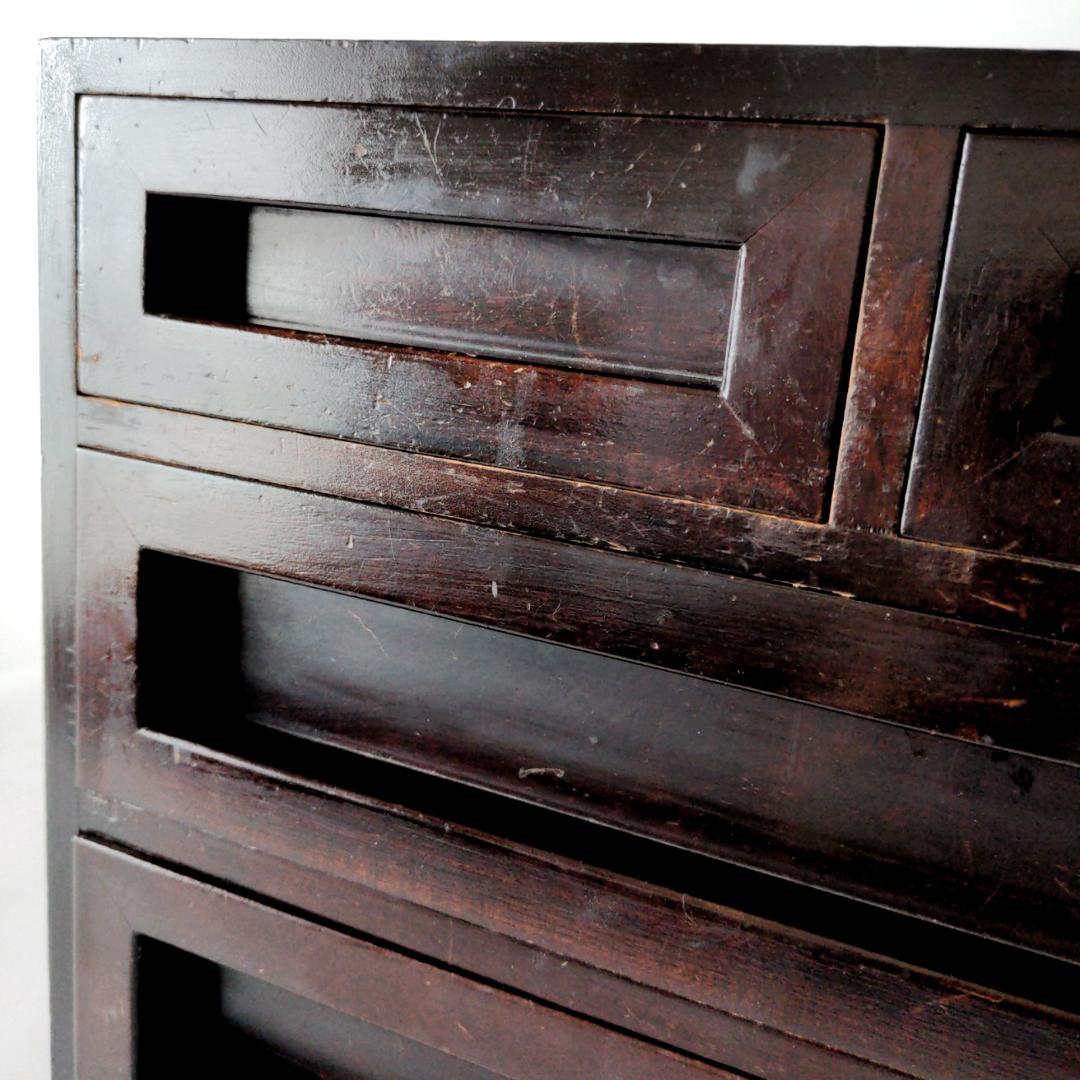 松本民芸 小抽斗 小引き出し 木製 チェスト 古道具 昭和レトロ ビンテージ