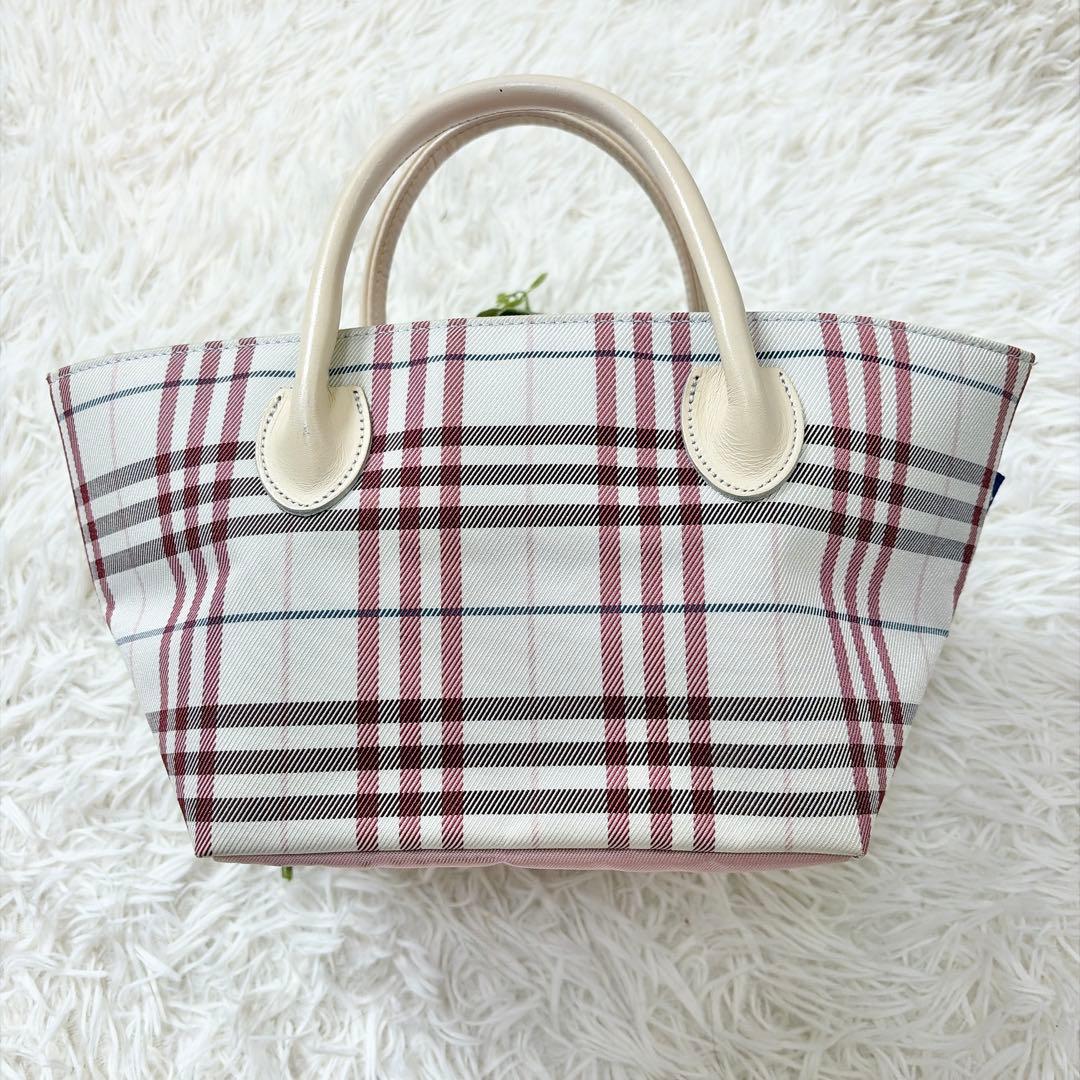 希少✨Burberry Blue Label ピンク 舟形 ミニトートバッグ