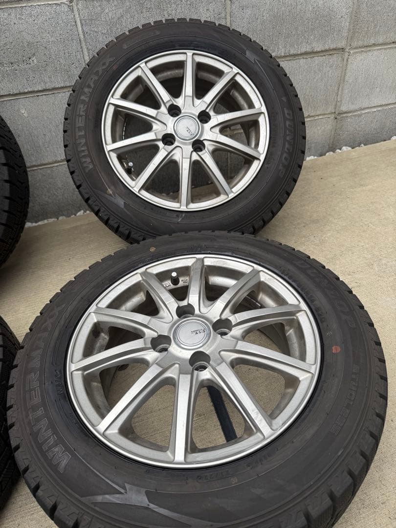 1シーズン使用バリ溝 ダンロップWM02 175/65R14 4本ホイールセット
