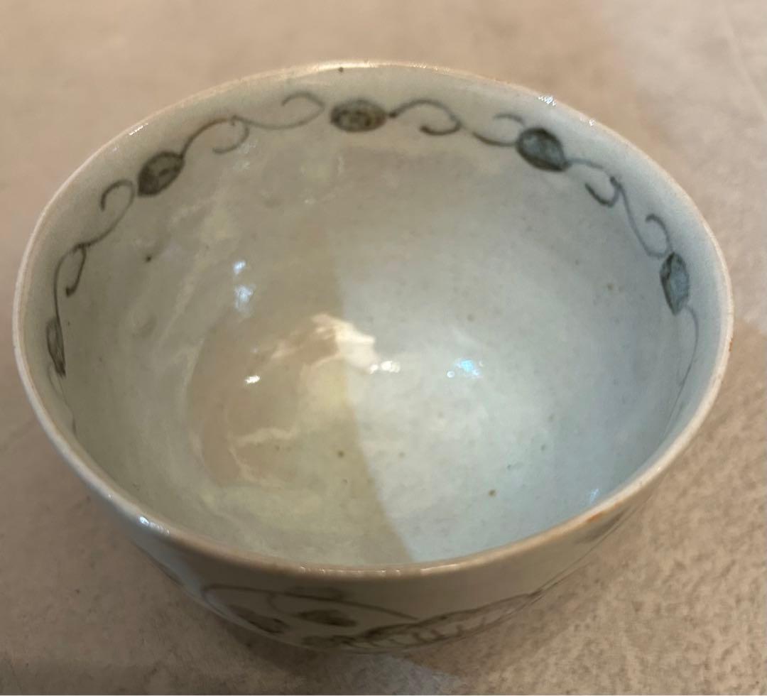 美品 未使用 村田森さん 安南手牡丹唐草茶碗