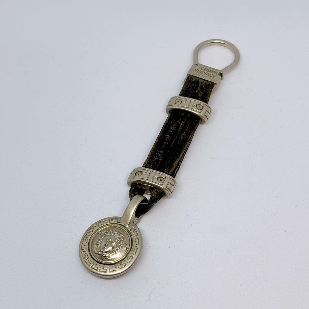 【希少品】ジャンニ ヴェルサーチ レザー キーホルダー キーリング ブラック