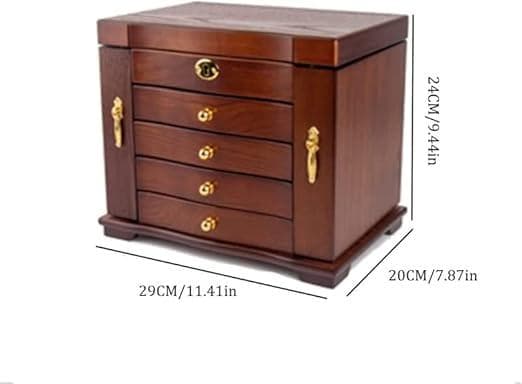 木製アクセサリーケース　ジュエリーボックス ミラー付き