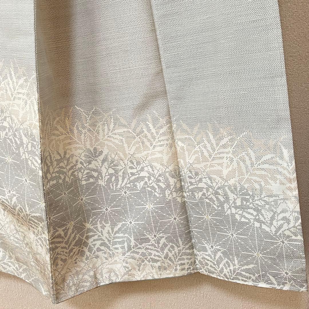 正絹　紬　付下　八掛　合わせ　ベージュ　青　緑　光沢　仕立て糸