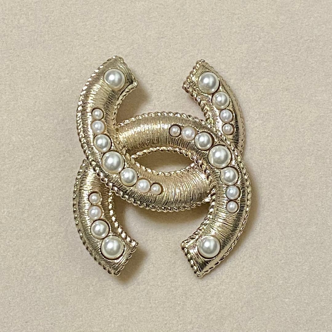 シャネル CHANEL パールブローチ ココマーク