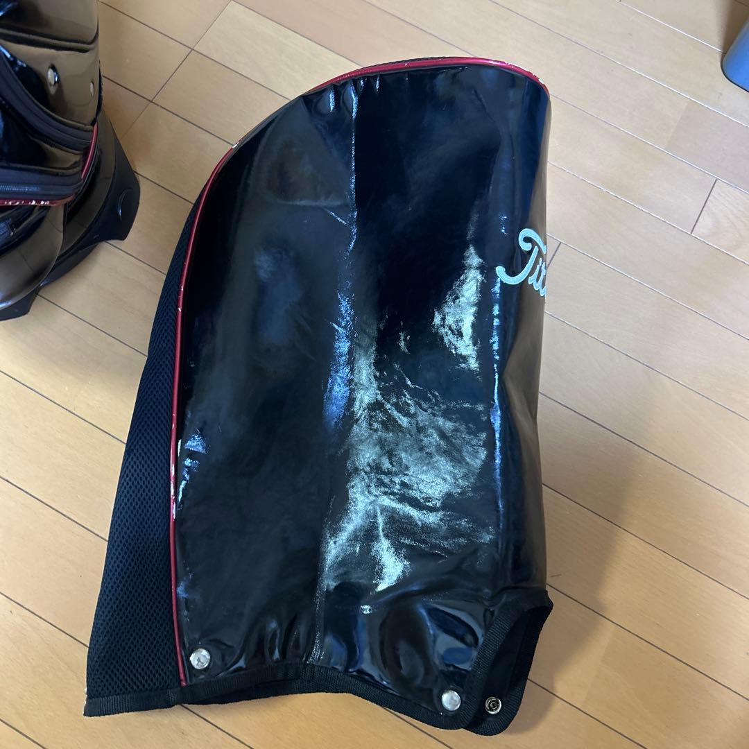 Titleist エナメルゴルフキャディバッグ 黒赤