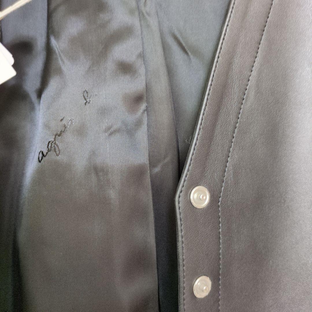 【新品未使用】アニエスベー　レザージャケット　黒　38　羊革