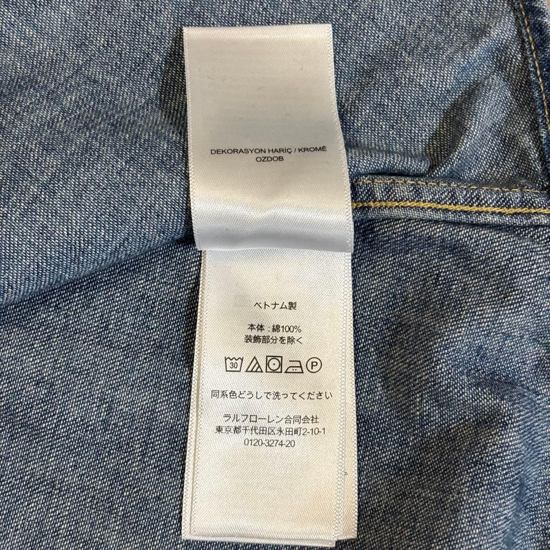 ポロラルフローレン デニムシャツ　ダンガリー　ポニー刺繍ロゴ コットン ゆったり