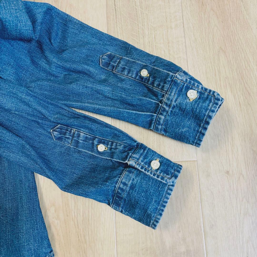 ポロラルフローレン デニムシャツ　ダンガリー　ポニー刺繍ロゴ コットン ゆったり